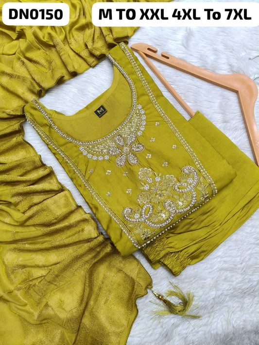Heavy Roman Silk Designer Kurti