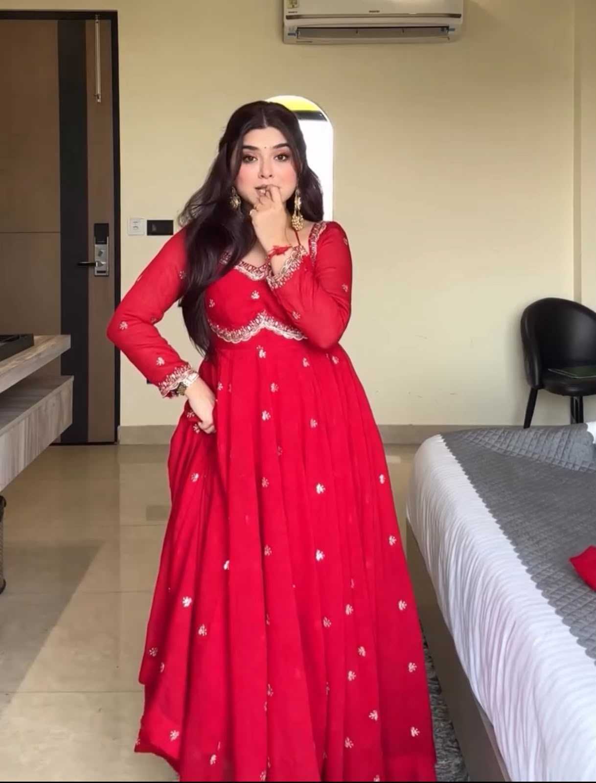 Faux Georgette Embroidery Suit