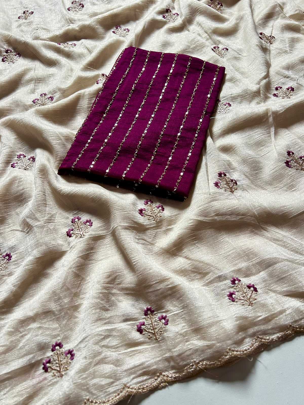 Vichitra Silk Designer Saree