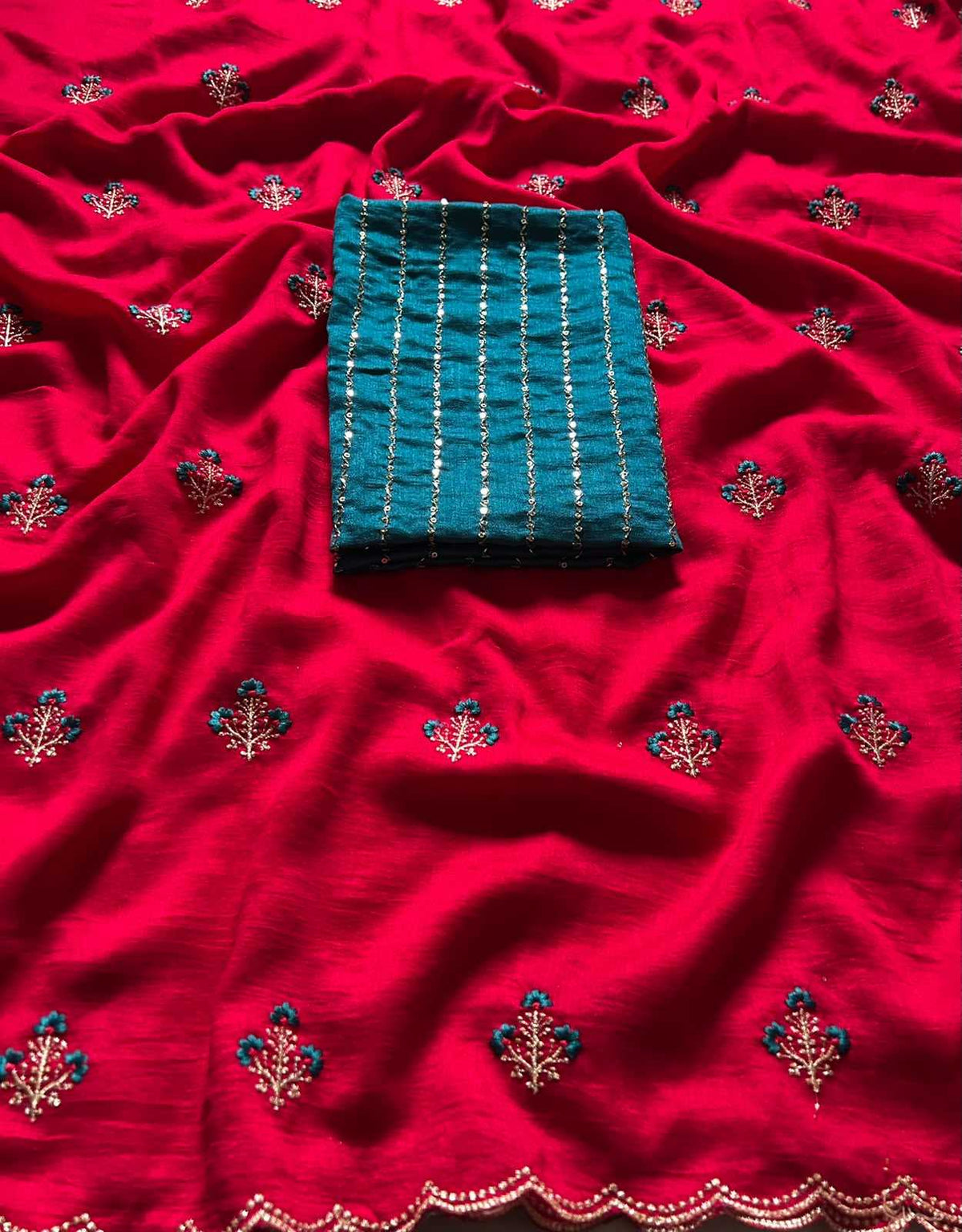 Vichitra Silk Designer Saree