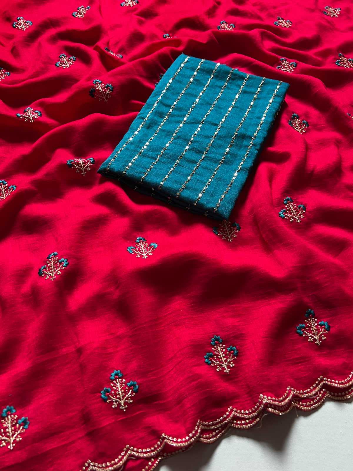 Vichitra Silk Designer Saree
