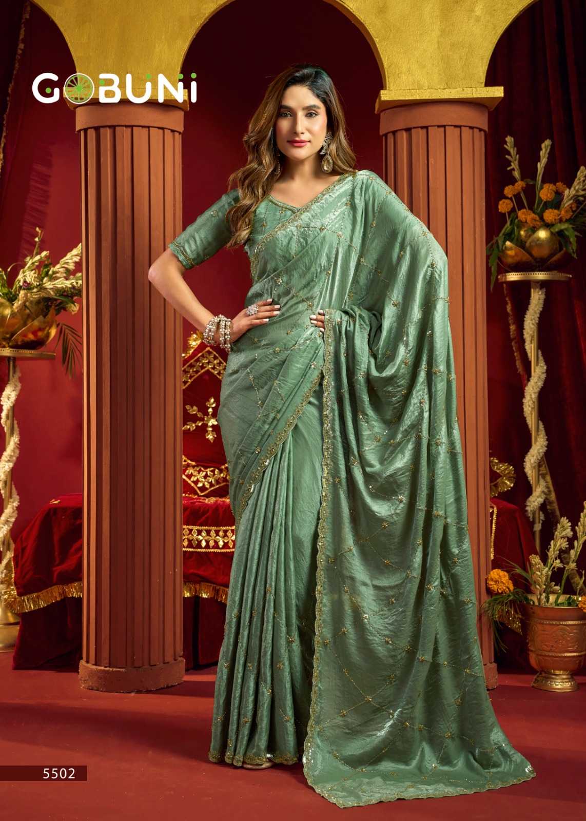 Gobuni Sania Velvet Designer Saree