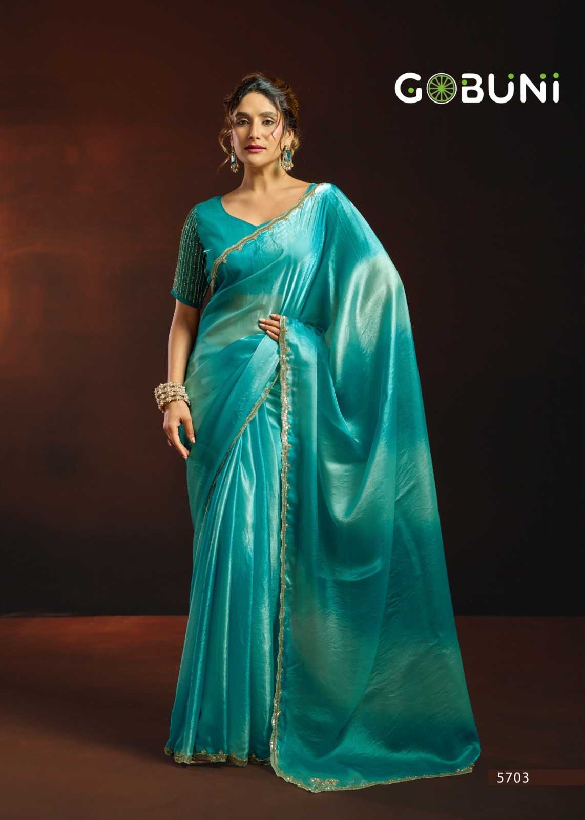 Gobuni Sudha Satin Printed Saree