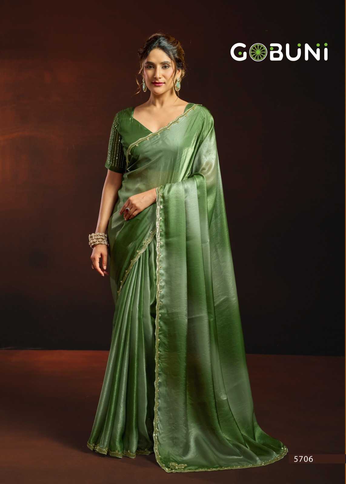 Gobuni Sudha Satin Printed Saree