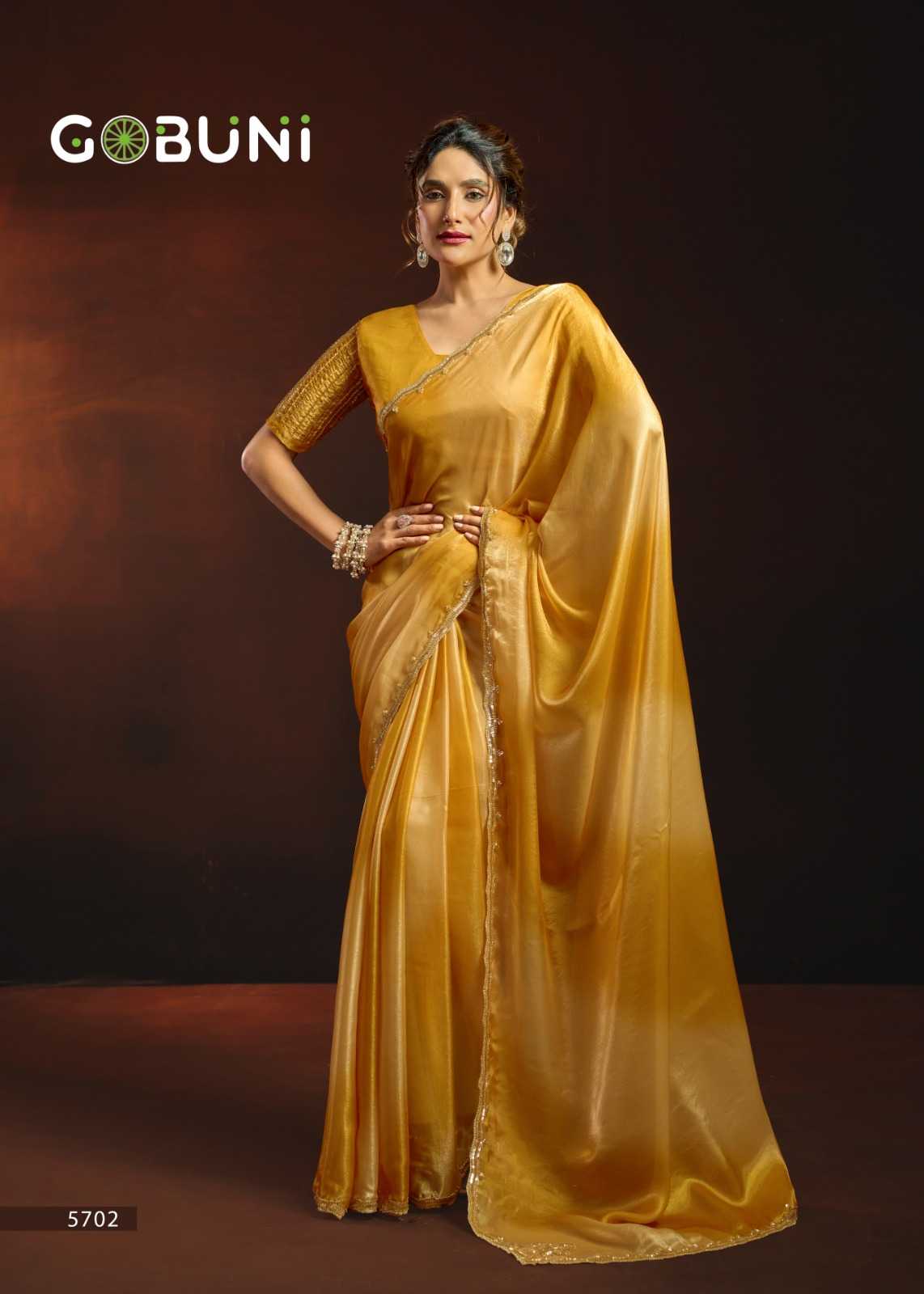Gobuni Sudha Satin Printed Saree