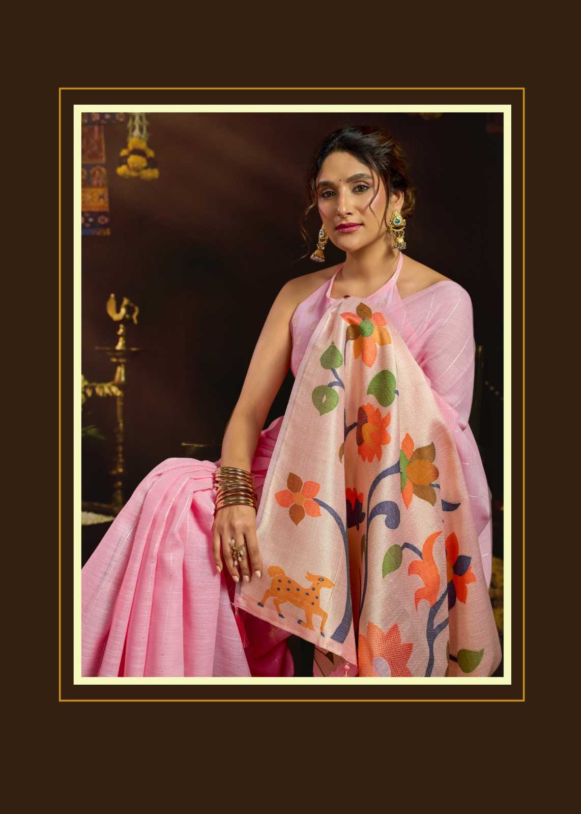 Gobuni Sukanya Linen Designer Saree