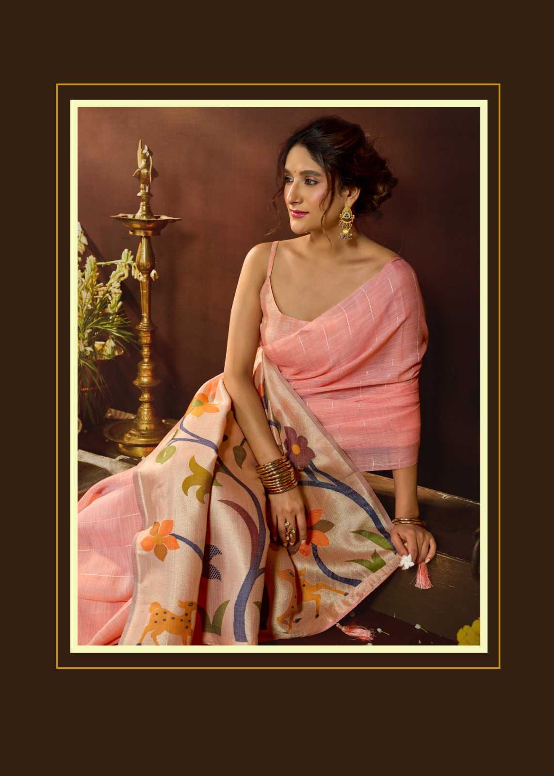 Gobuni Sukanya Linen Designer Saree