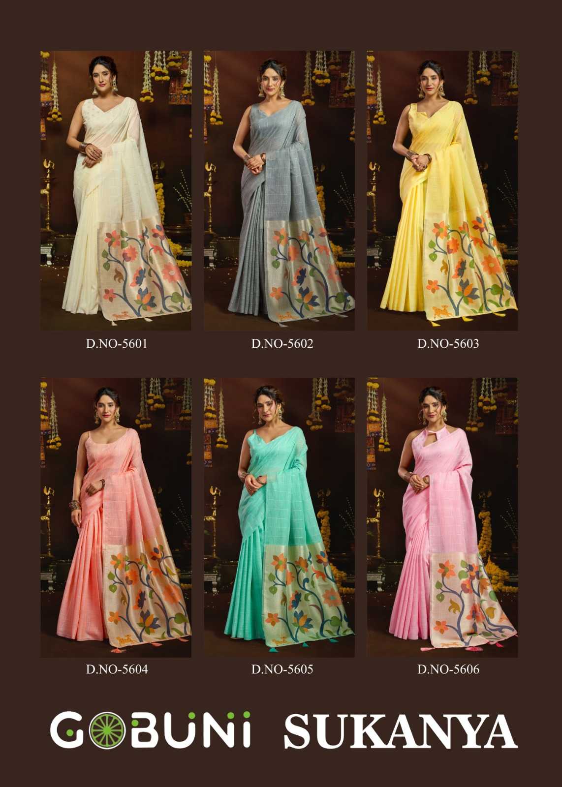 Gobuni Sukanya Linen Designer Saree