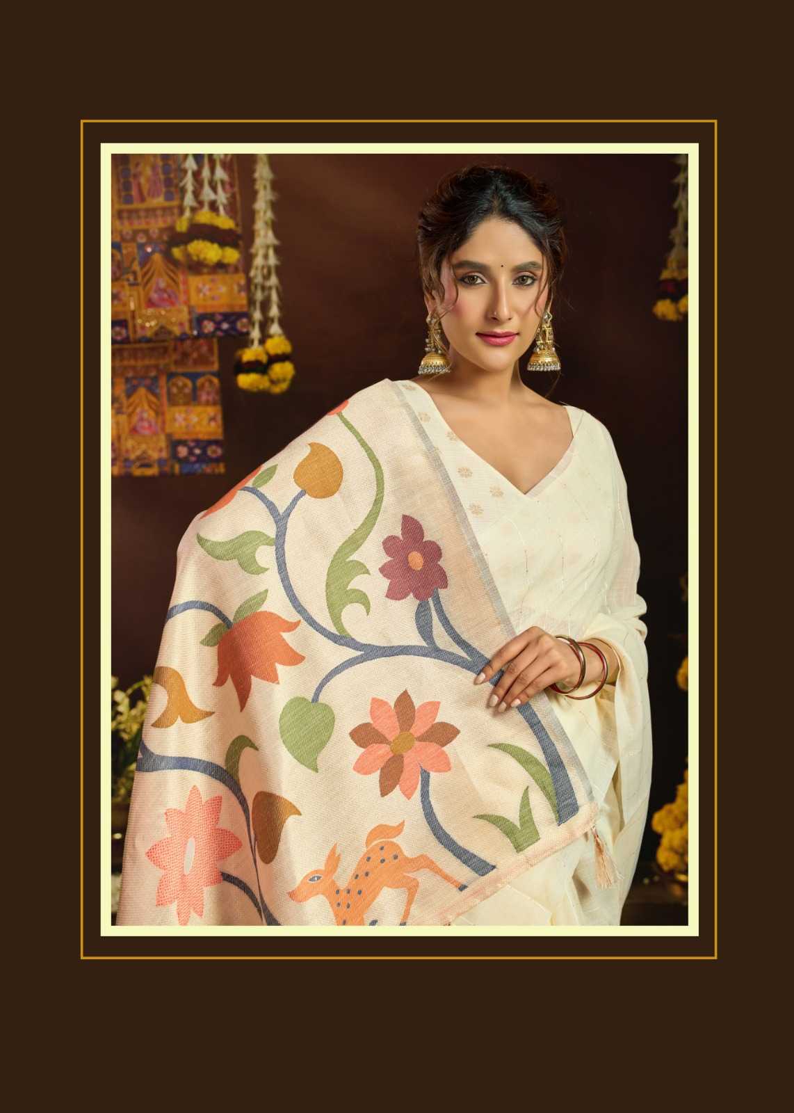 Gobuni Sukanya Linen Designer Saree