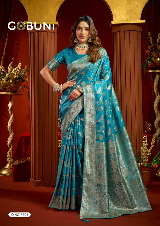 Gobuni Sumona Satin Silk Traditional Saree