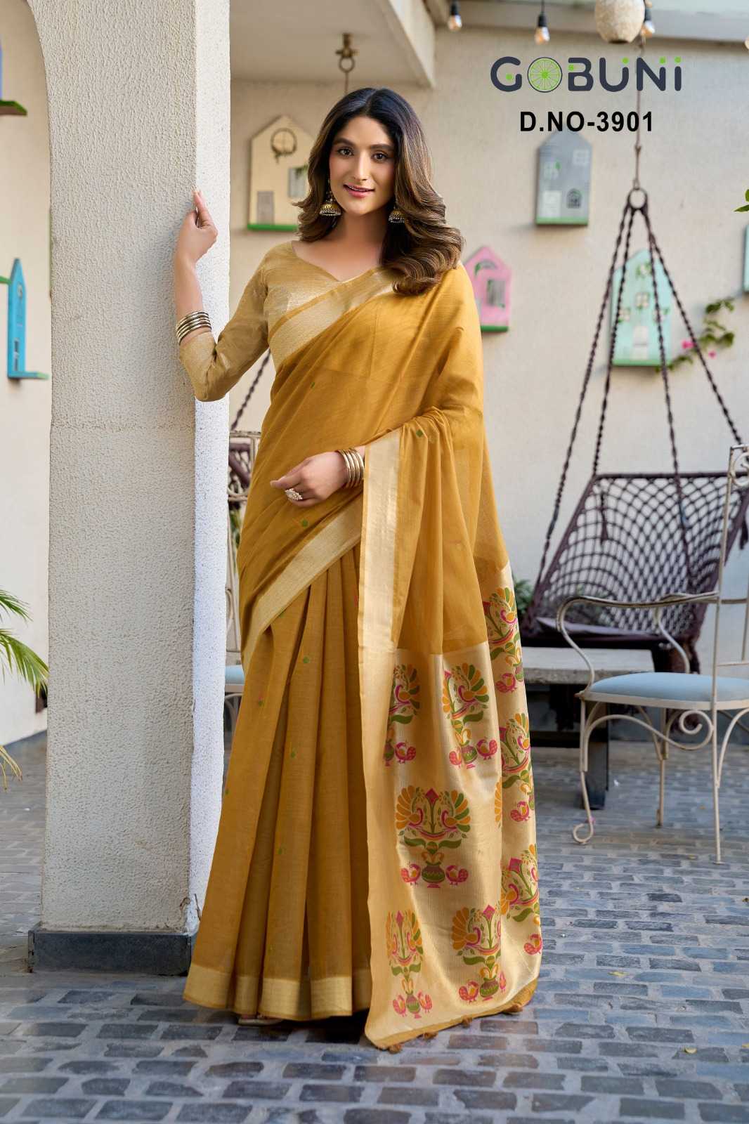 Surbhi Soft Cotton Designer Saree in Yellow