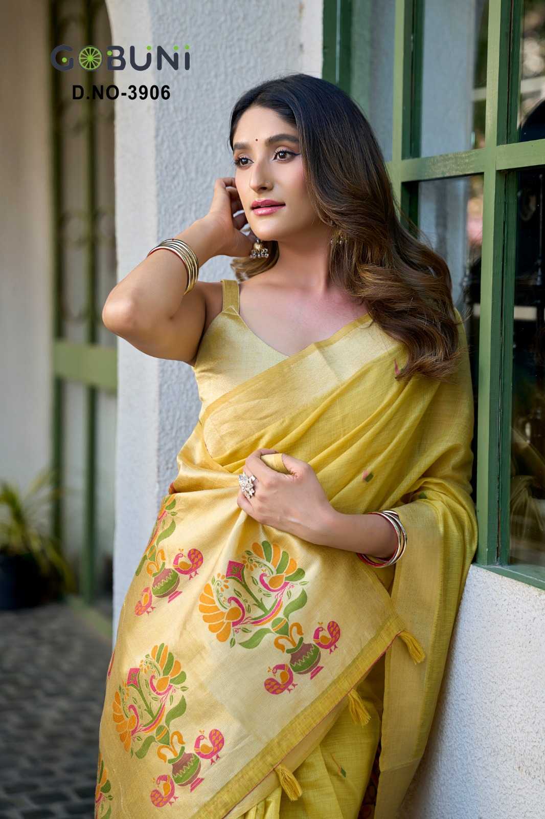 Surbhi Soft Cotton Designer Saree in Yellow