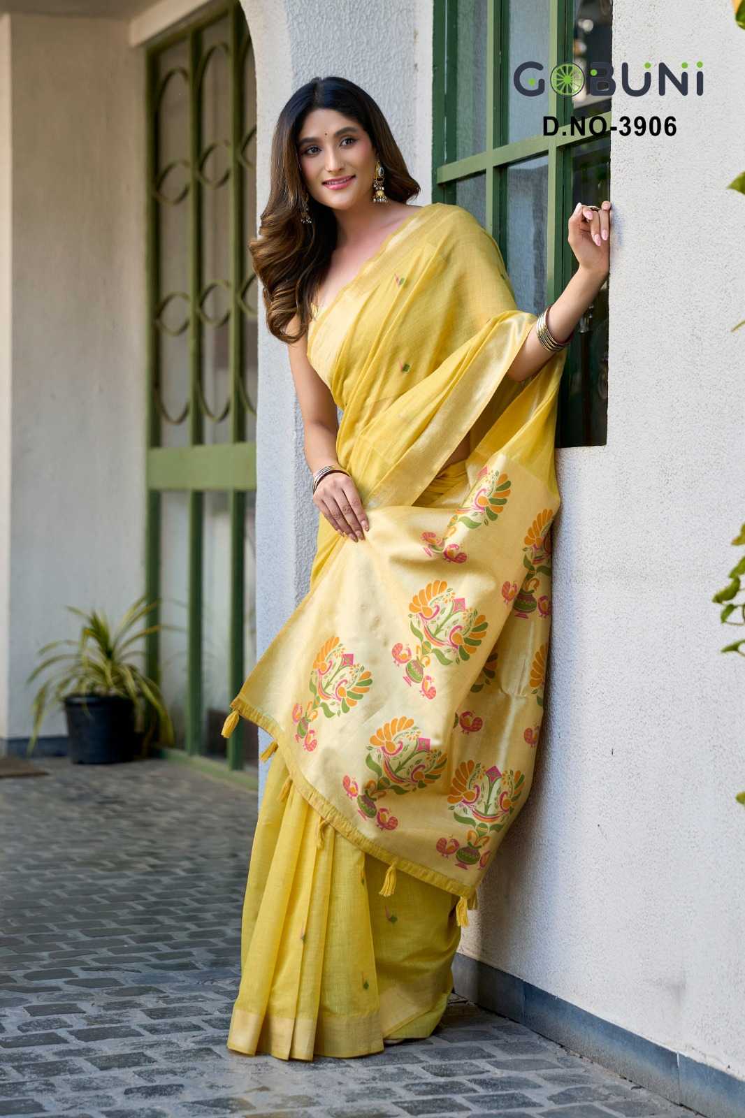 Surbhi Soft Cotton Designer Saree in Yellow