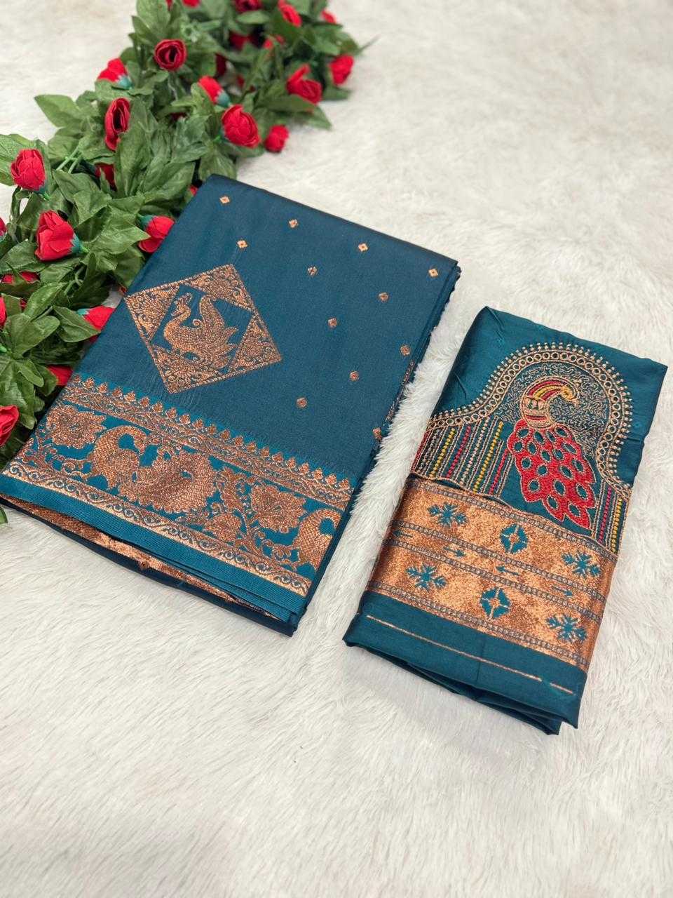 Jacquard Embroidered Saree