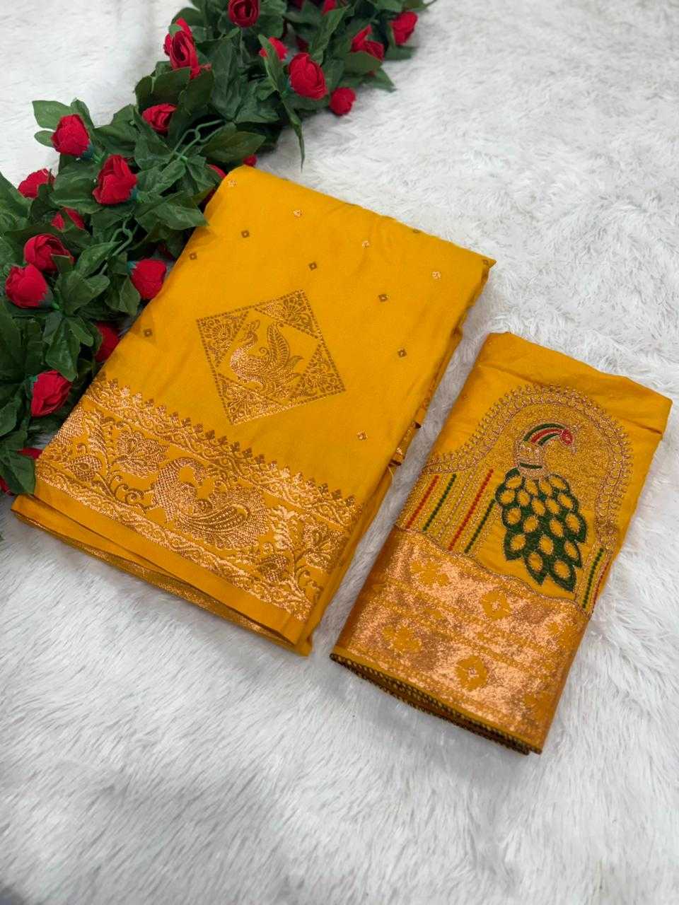 Jacquard Embroidered Saree