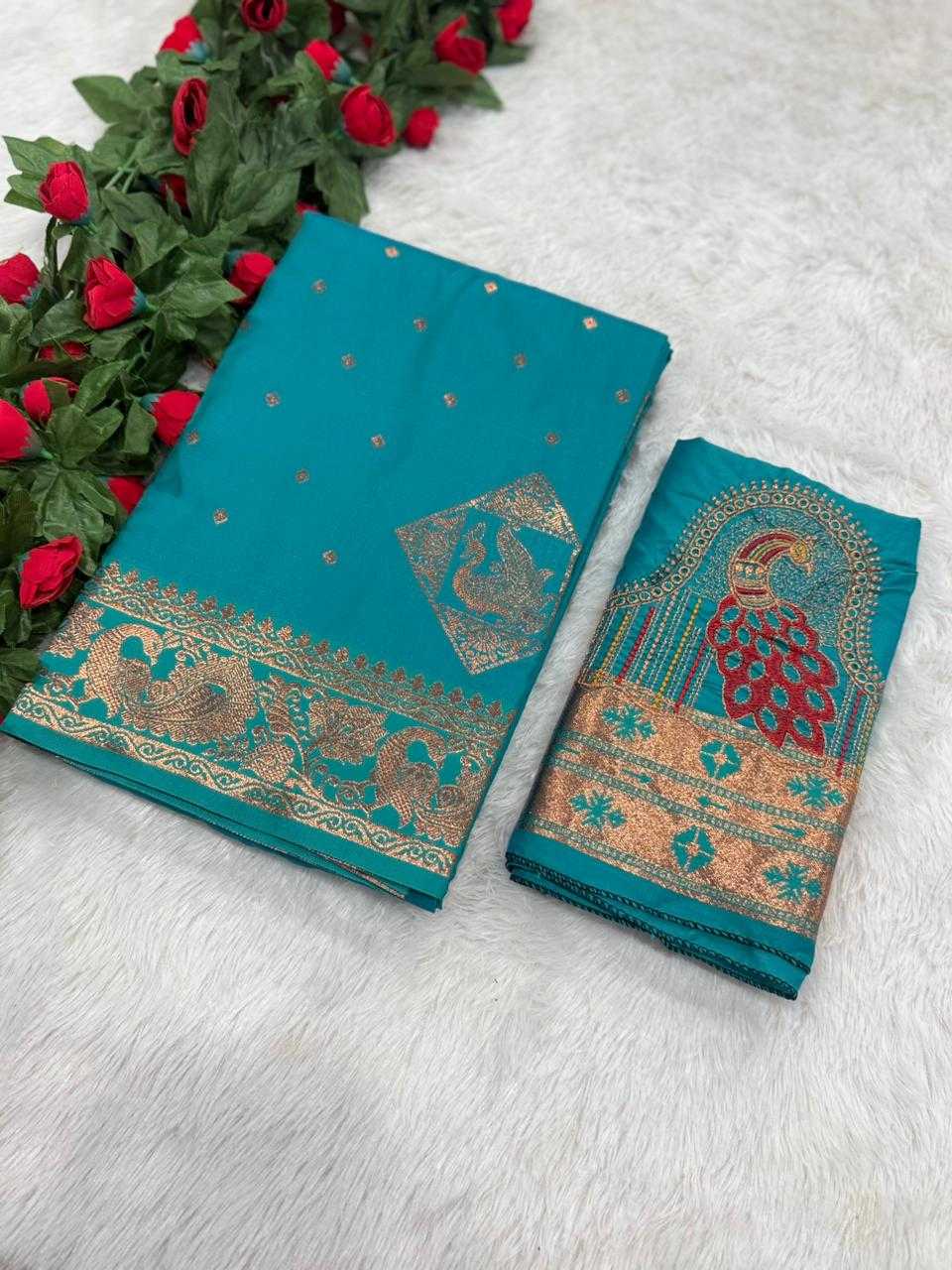 Jacquard Embroidered Saree