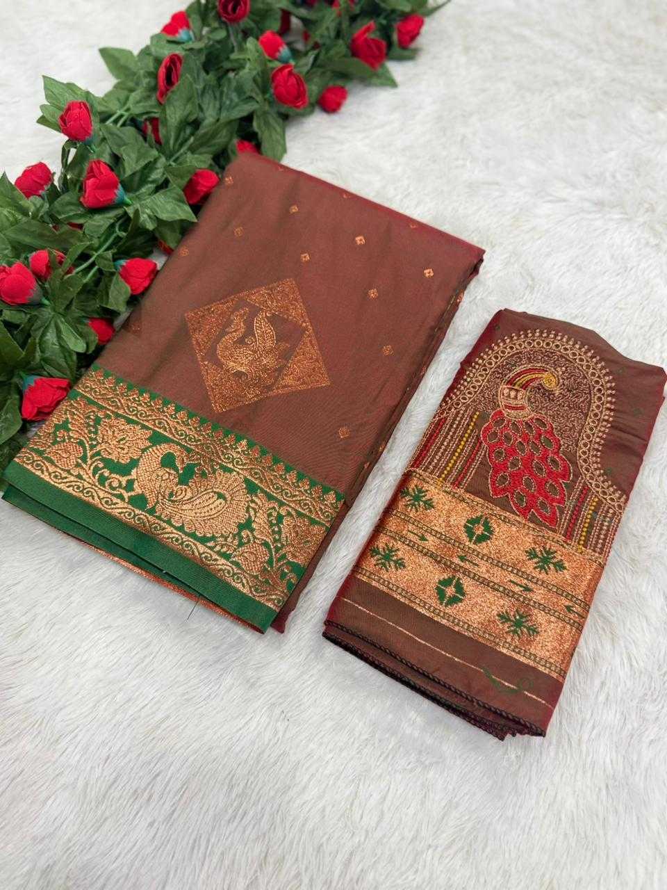 Jacquard Embroidered Saree