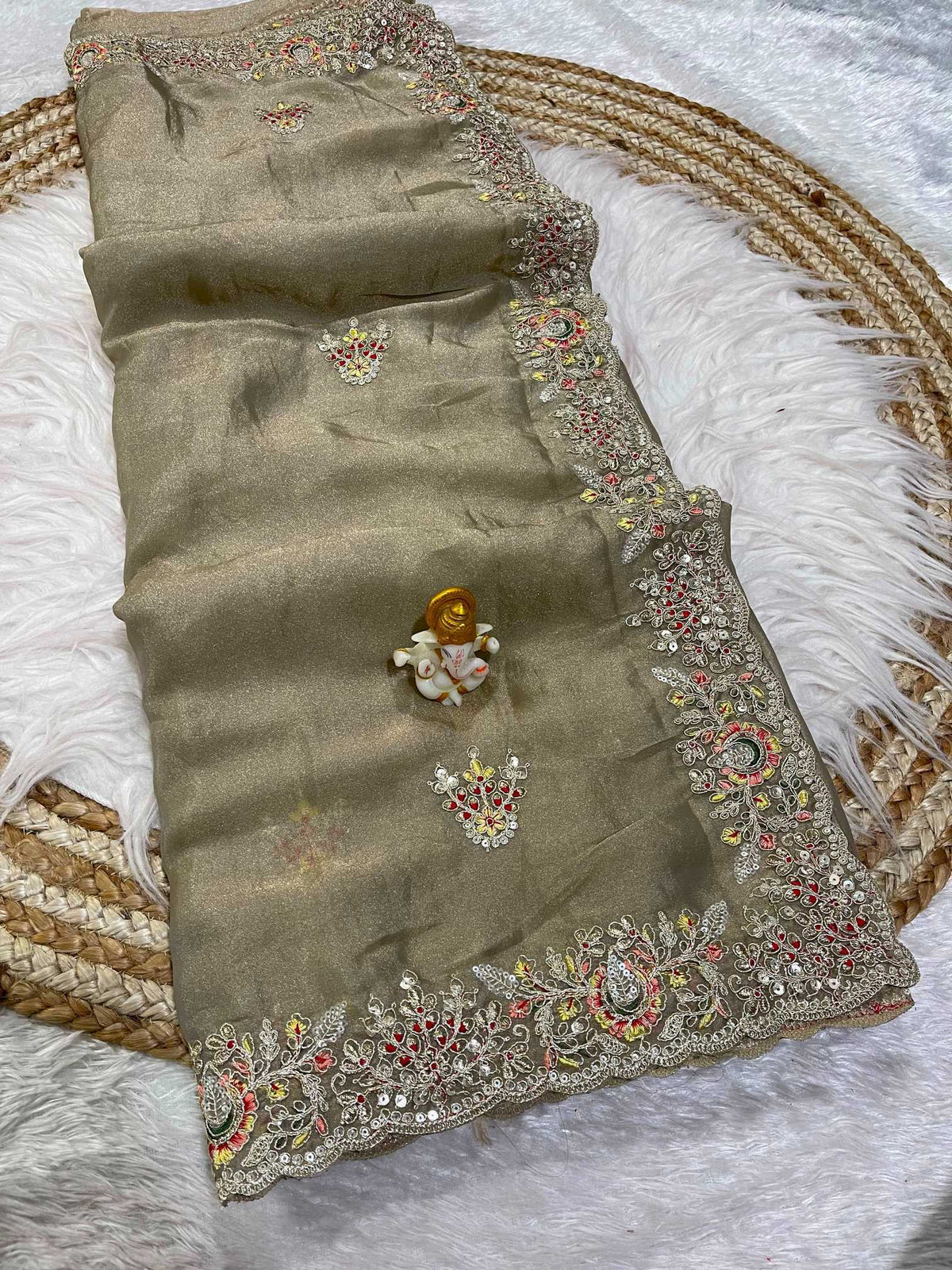 Aekanshi Dull Moss Designer Saree