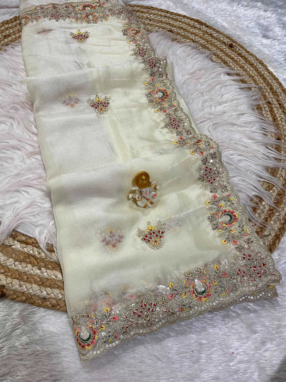 Aekanshi Dull Moss Designer Saree