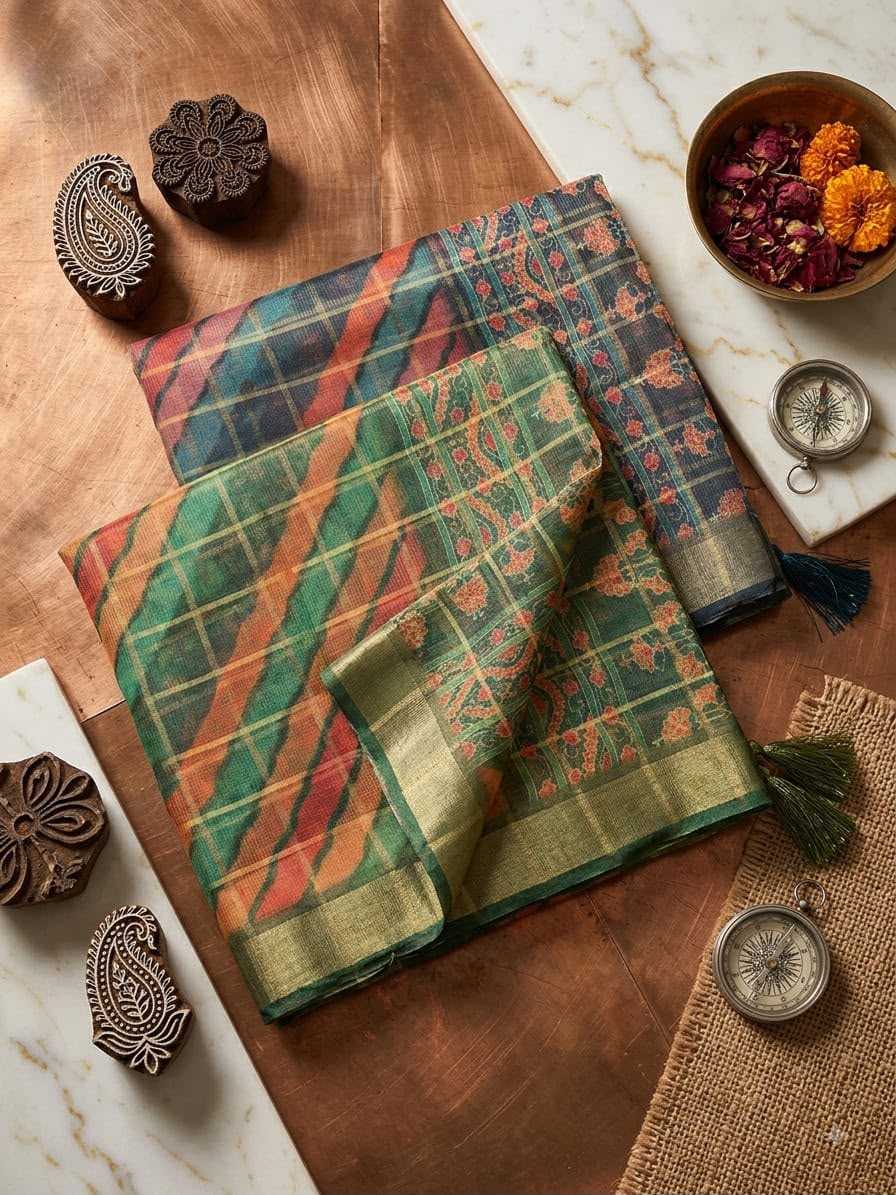 Ahaana Kota Chex Designer Saree