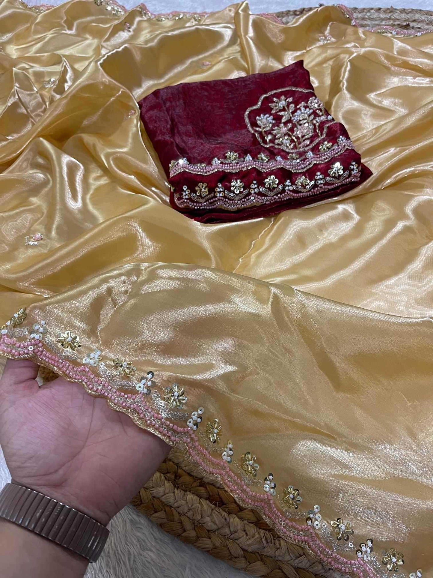 Satin Silk Sequence Saree