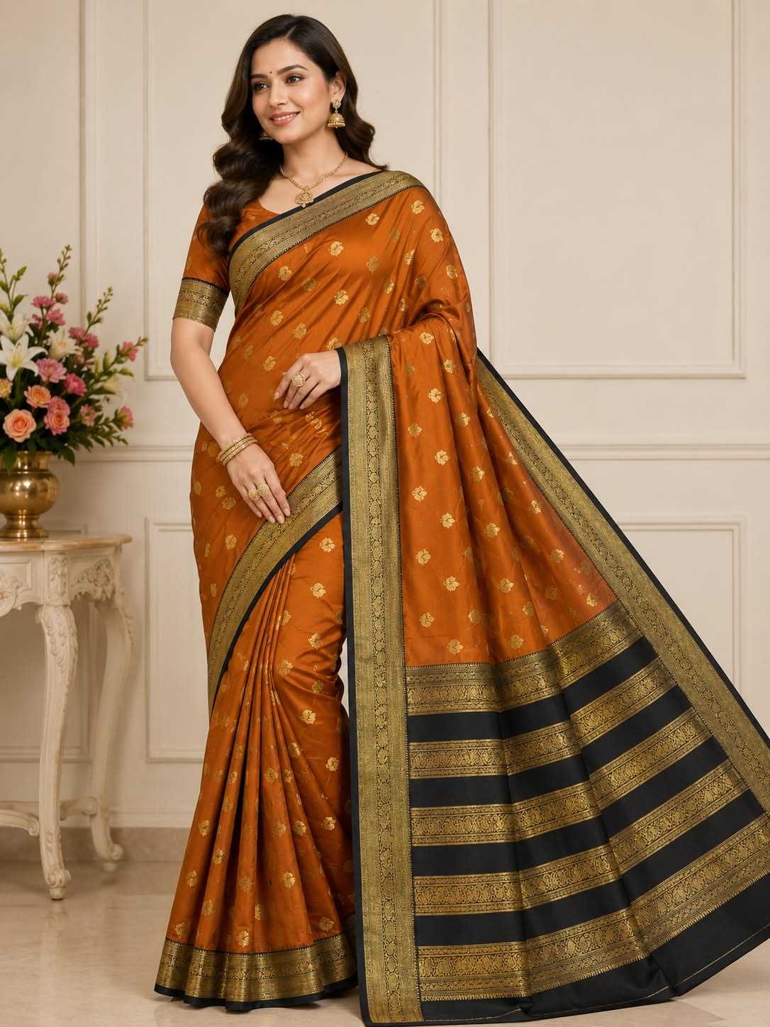 Areeba Soft Silk Kanjeevaram Saree
