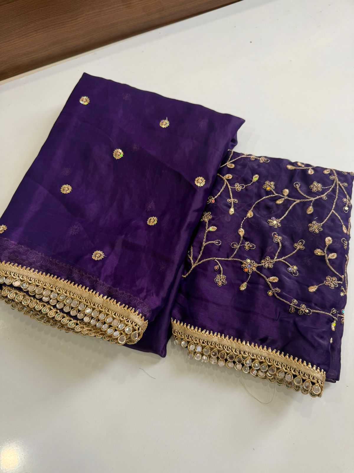 Satin Sequence Saree