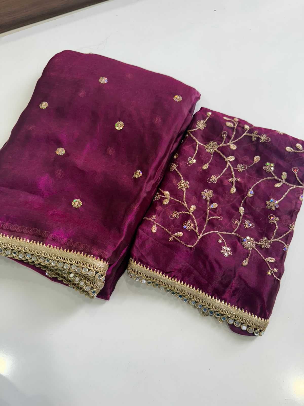 Satin Sequence Saree