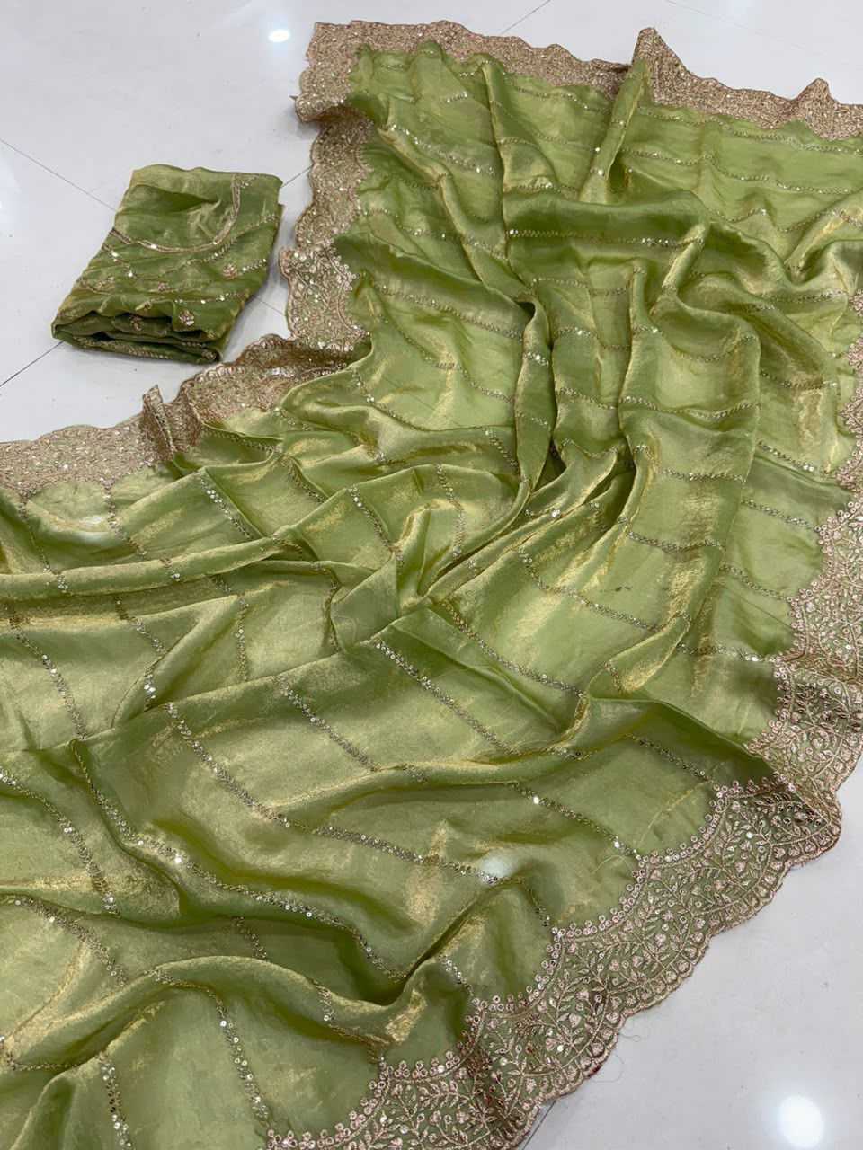 Satin Sequence Saree