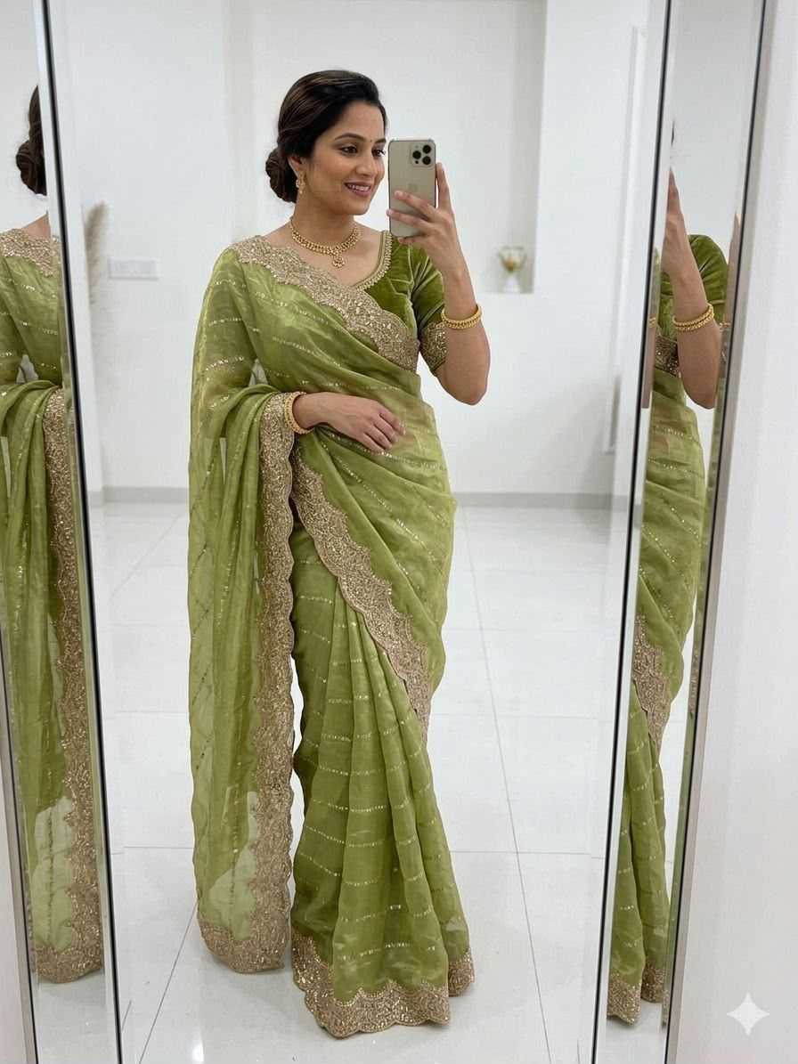 Satin Sequence Saree