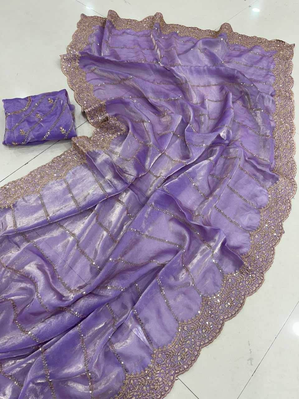 Satin Sequence Saree