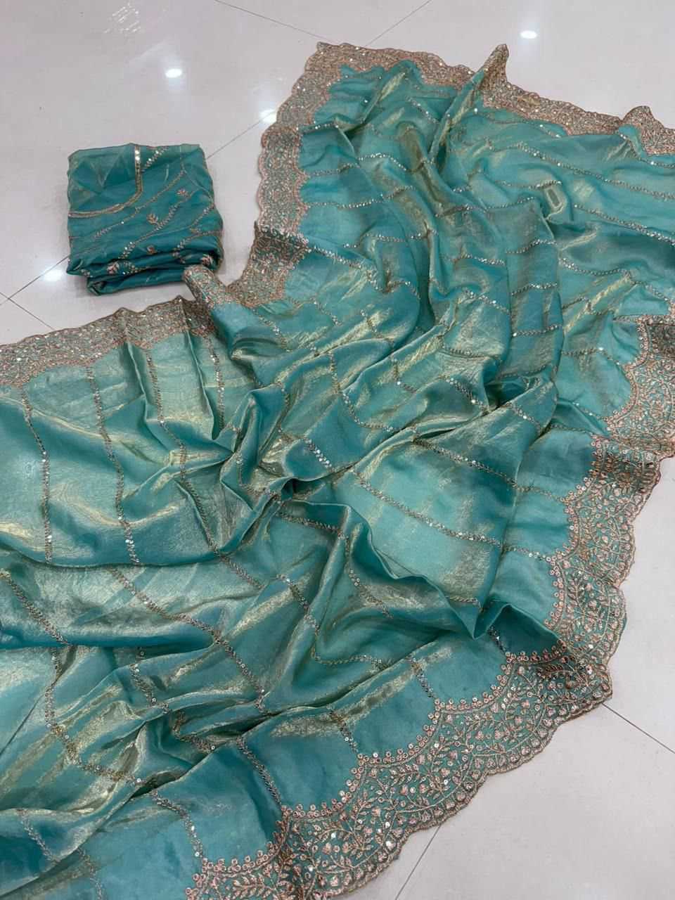 Satin Sequence Saree