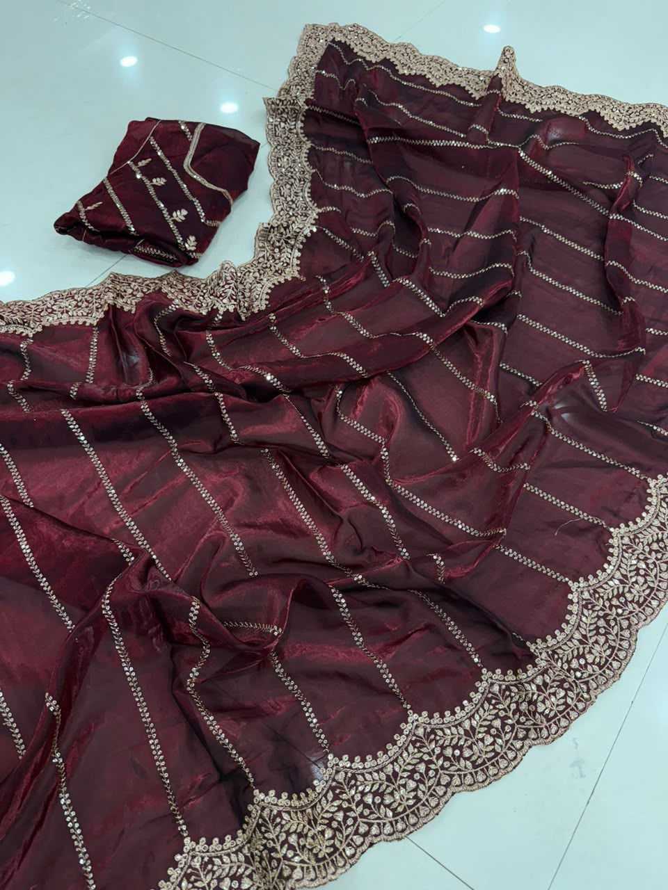 Satin Sequence Saree