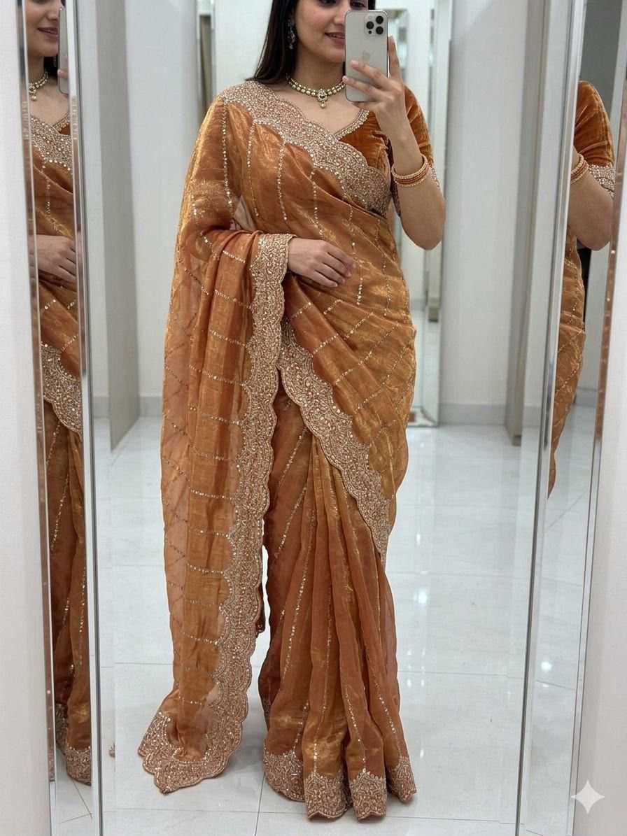 Satin Sequence Saree