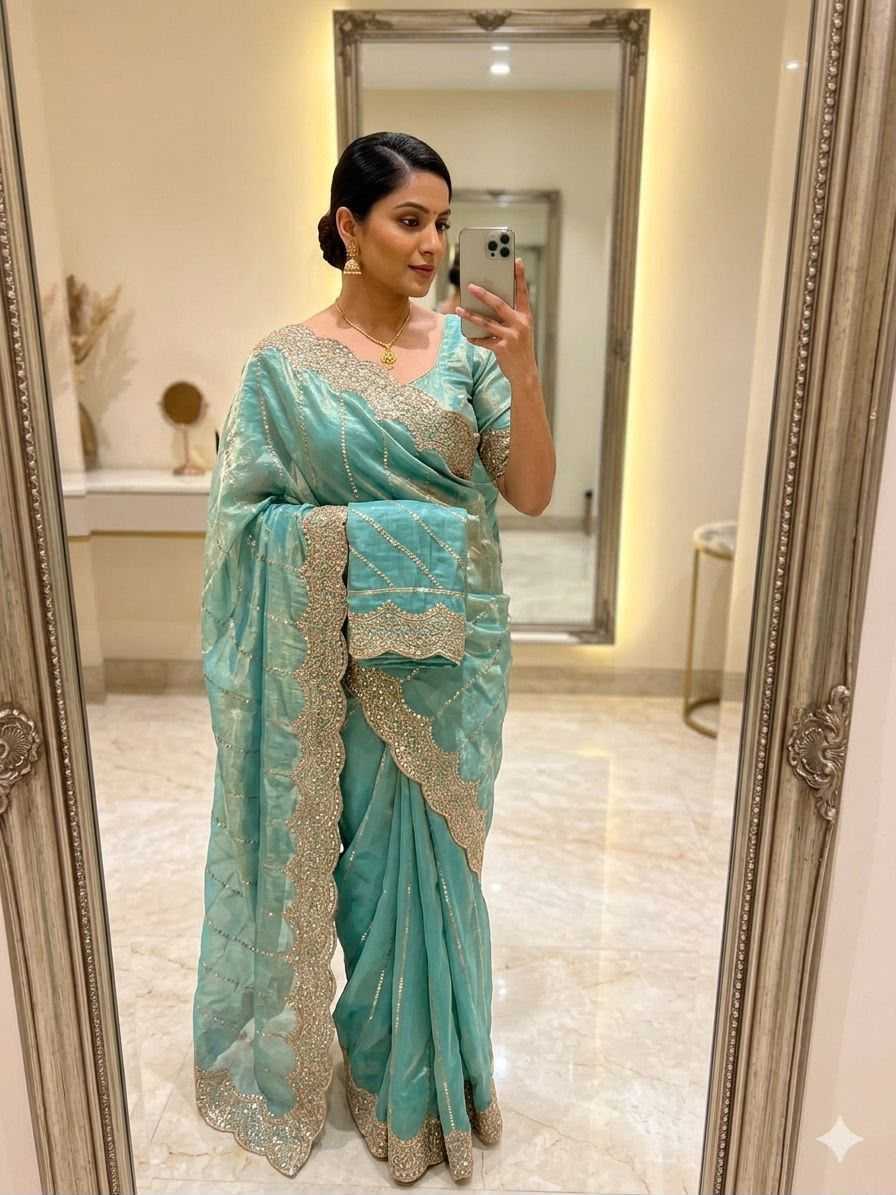 Satin Sequence Saree