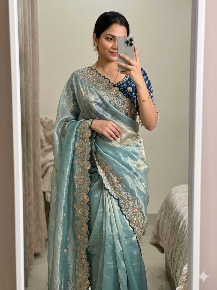 Satin Sequence Saree