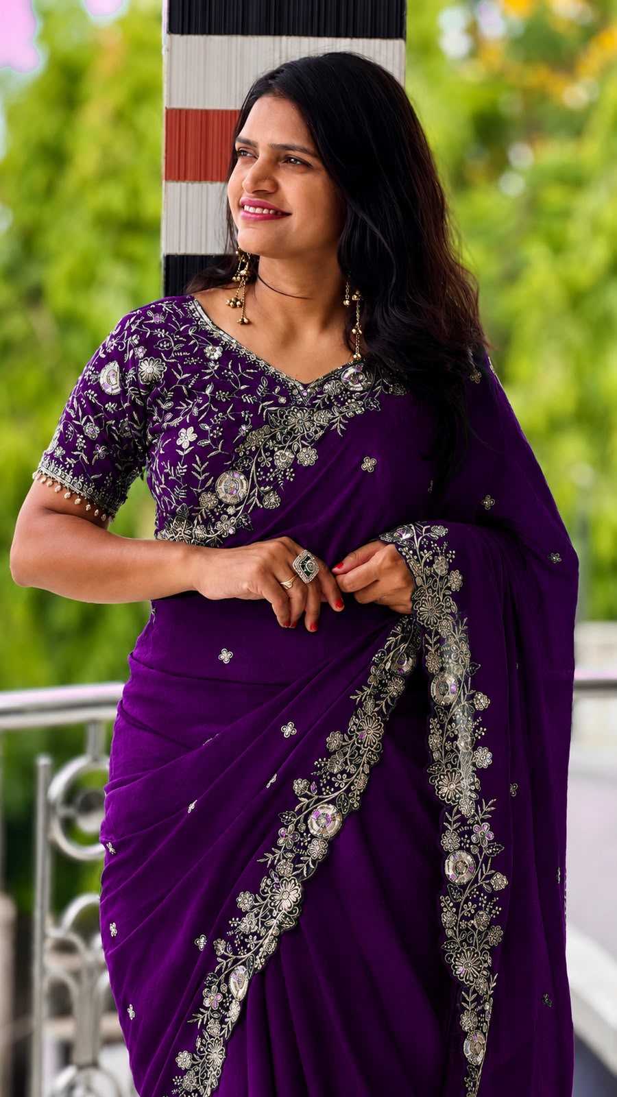 Viscose Sequnce Designer Saree