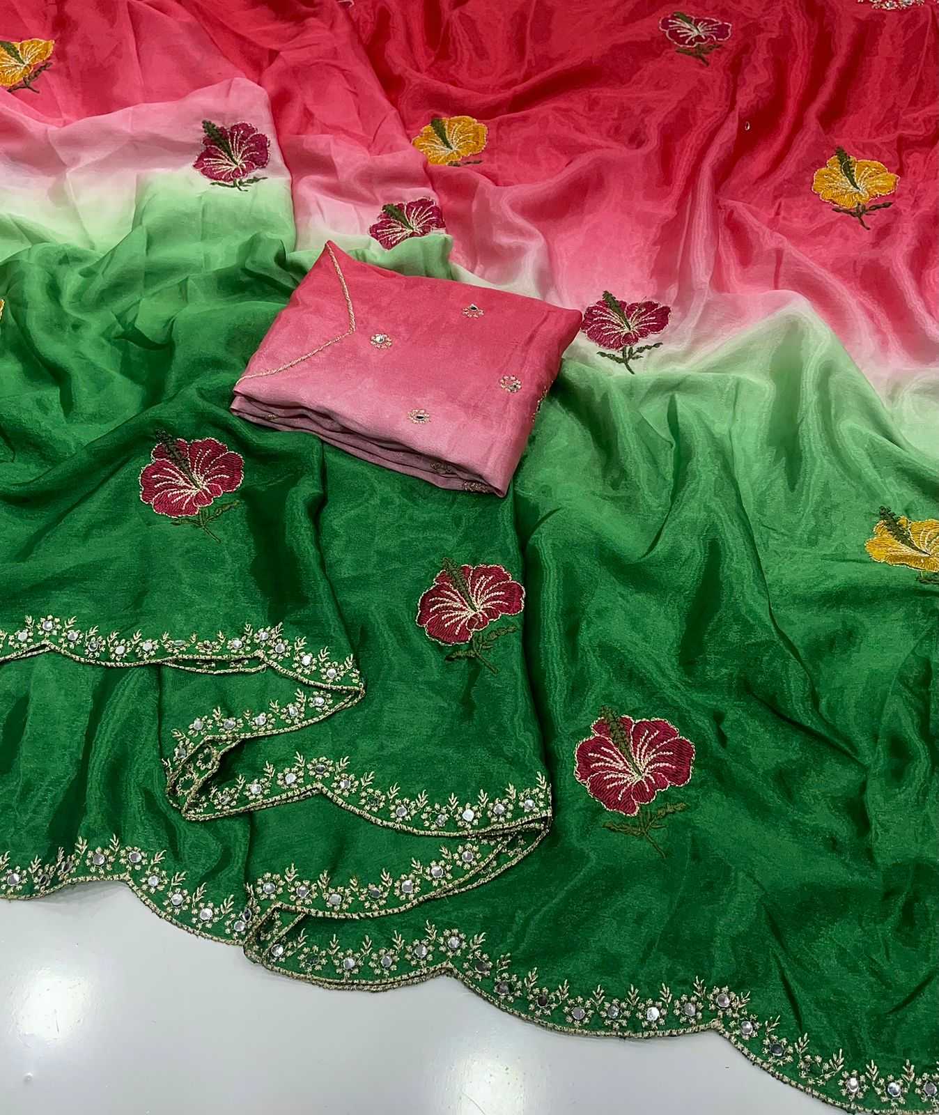 Chinon Silk Designer Saree