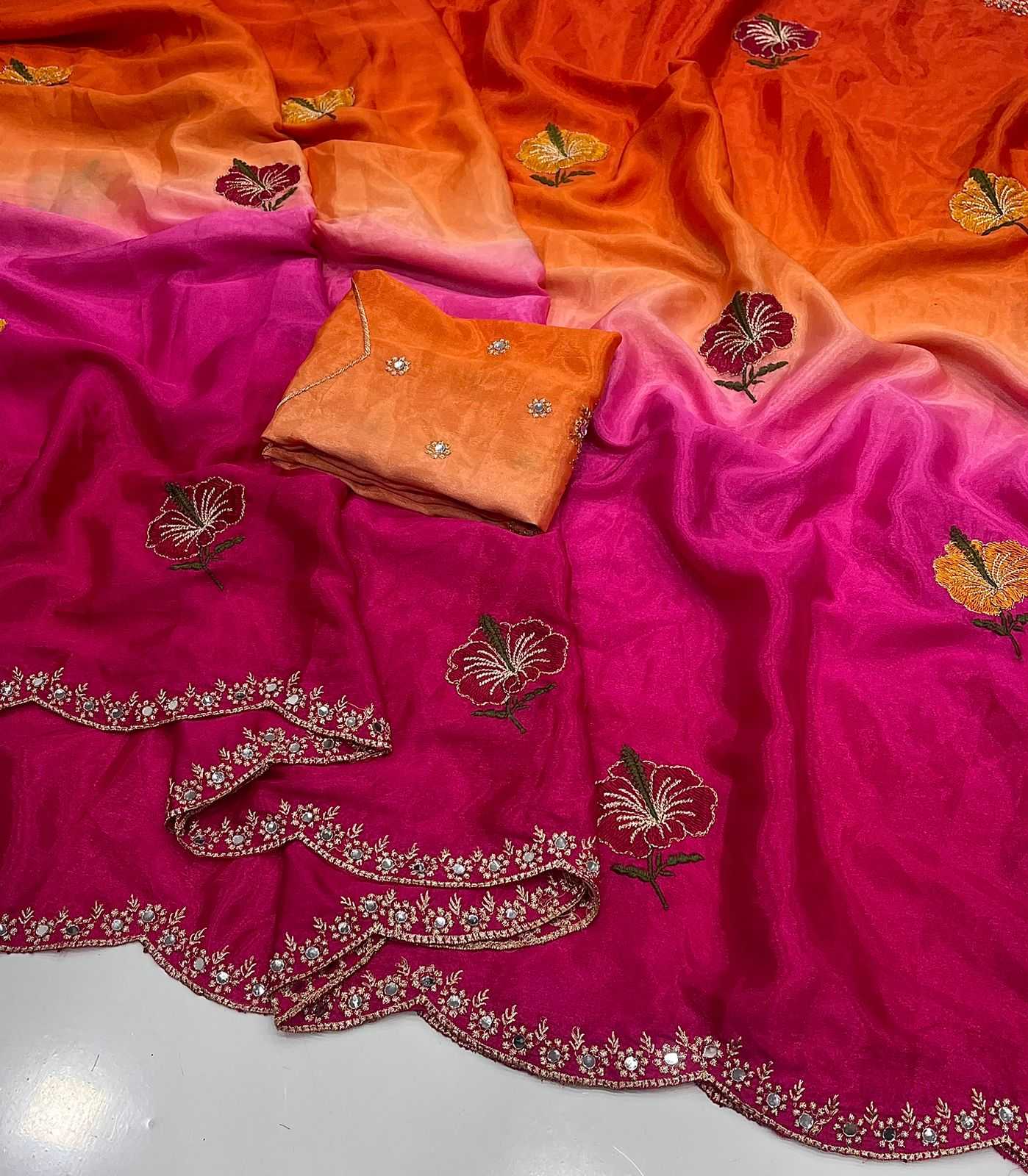 Chinon Silk Designer Saree