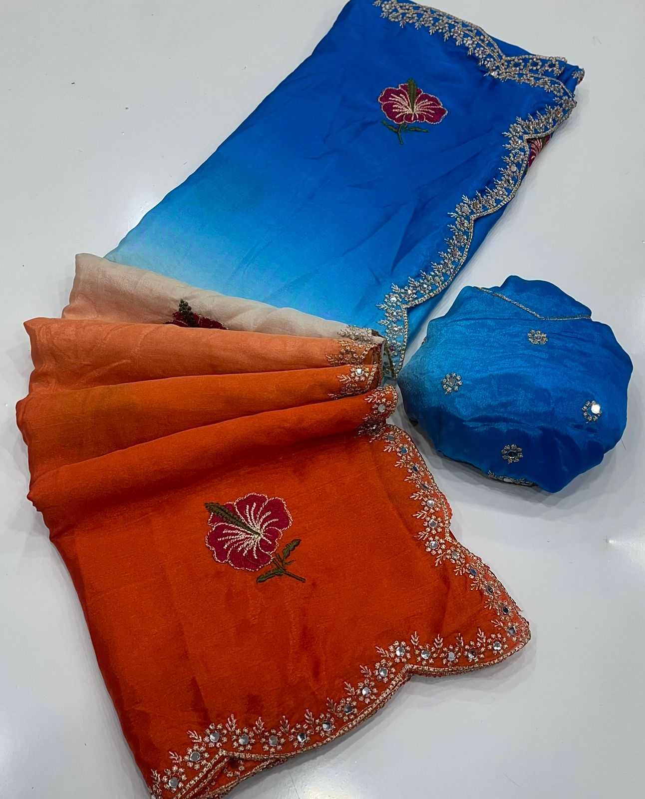 Chinon Silk Designer Saree