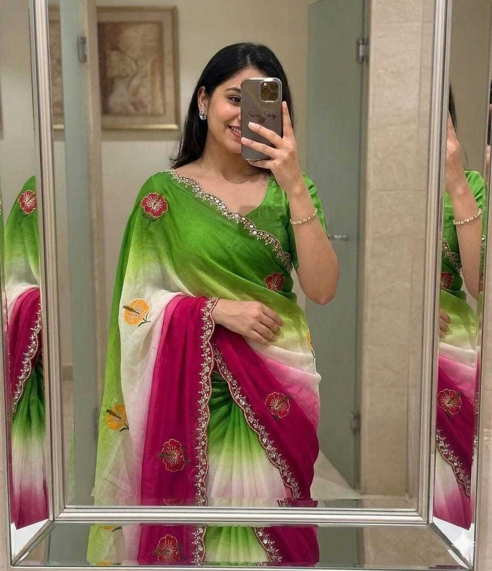 Chinon Silk Designer Saree