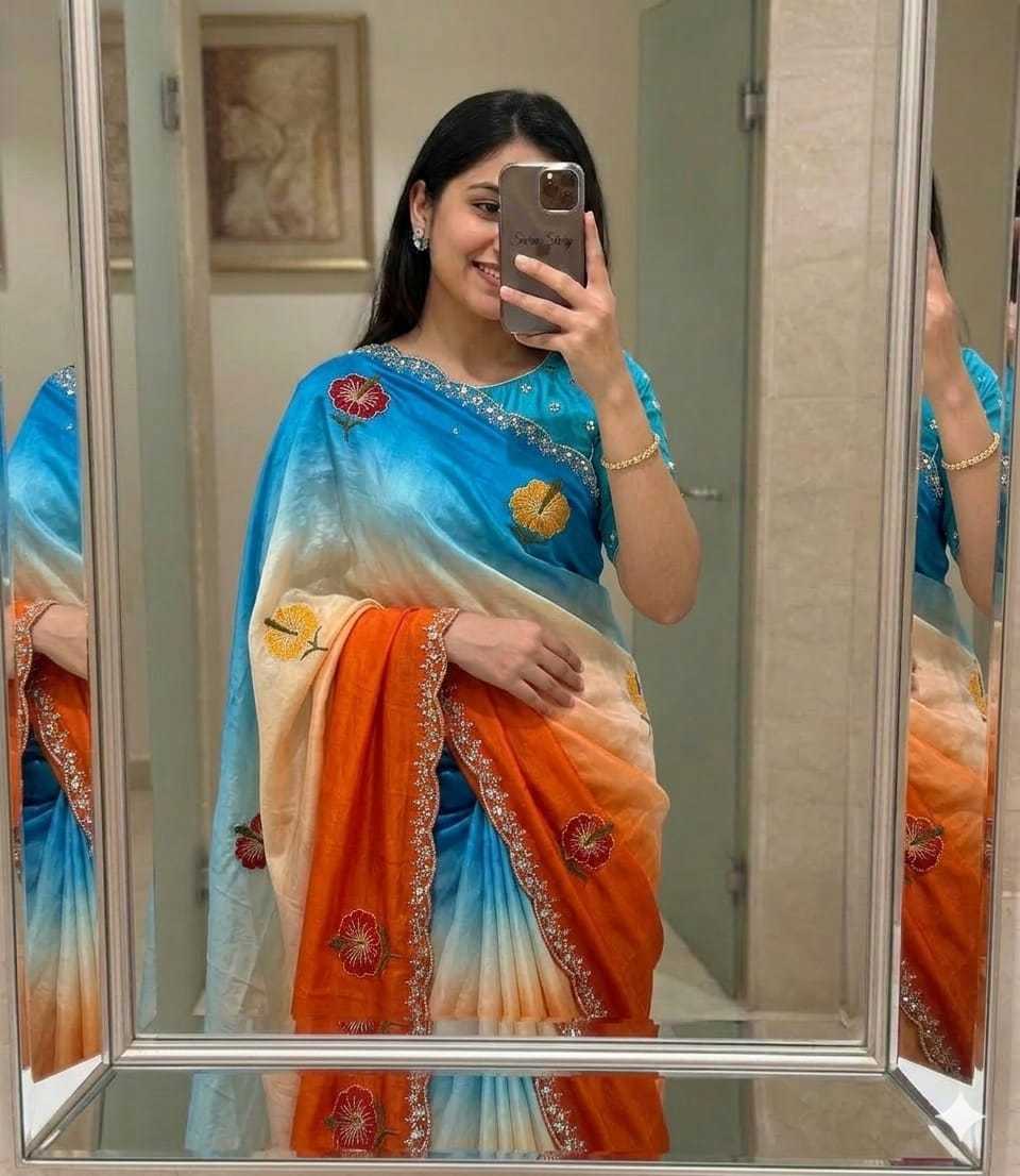 Chinon Silk Designer Saree