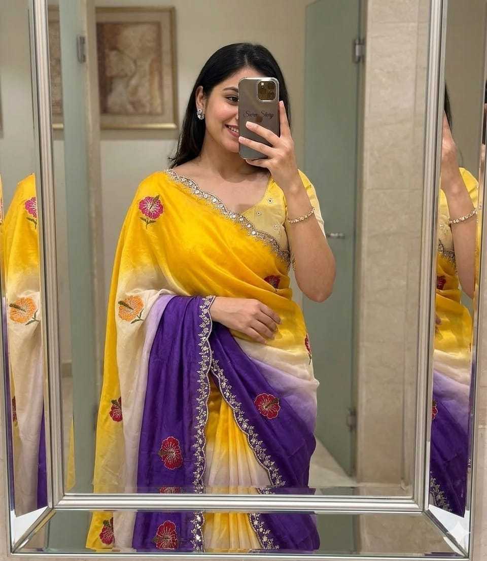 Chinon Silk Designer Saree