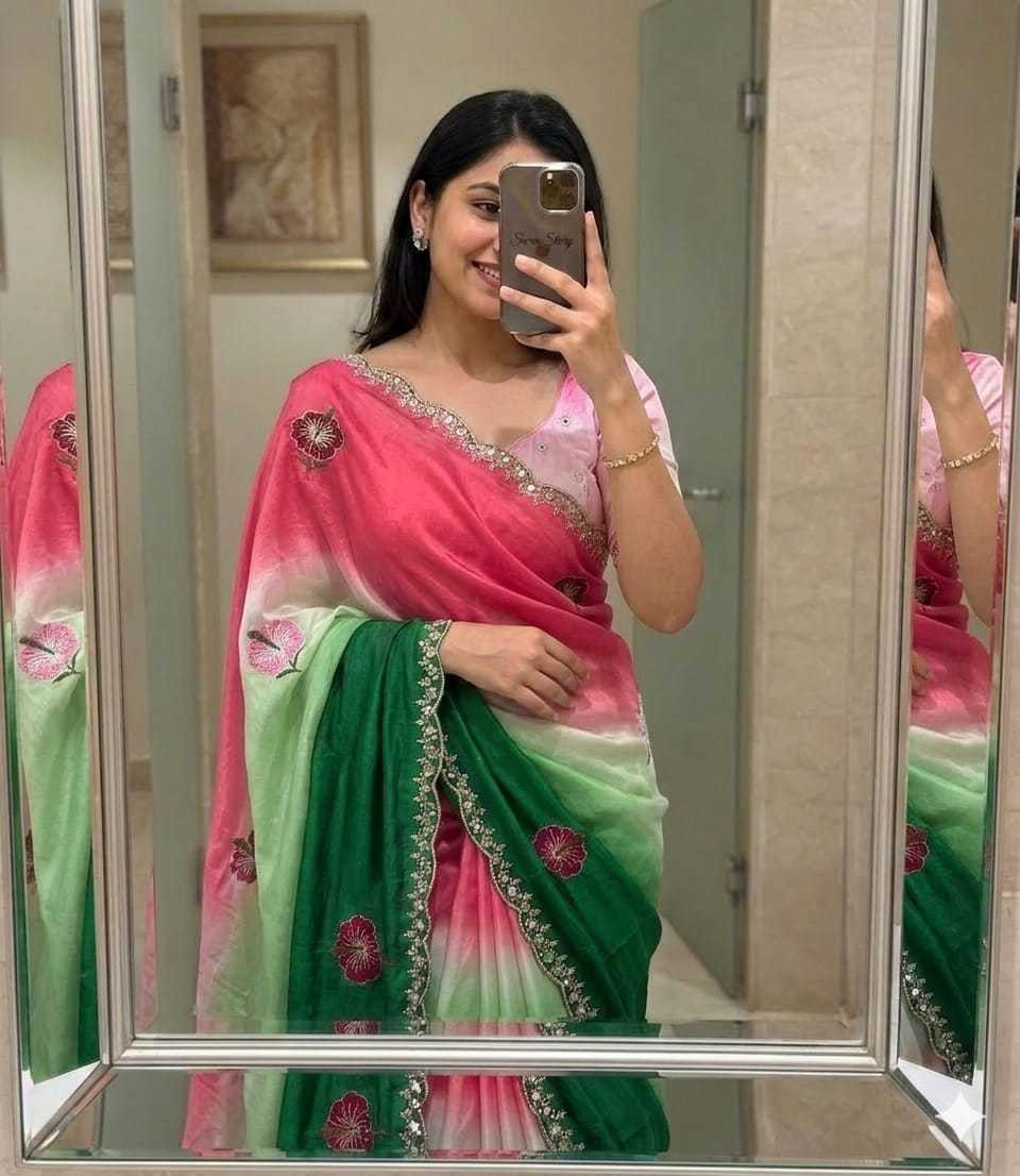 Chinon Silk Designer Saree
