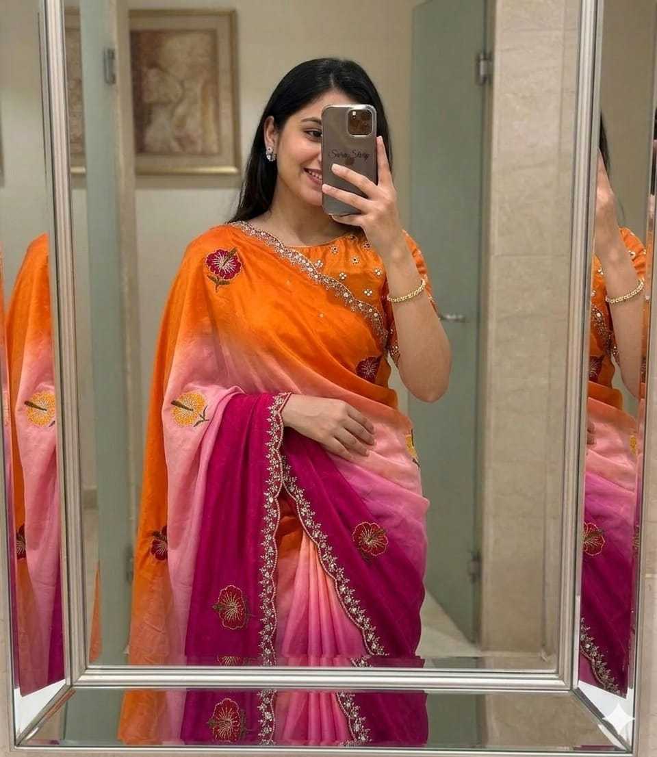 Chinon Silk Designer Saree