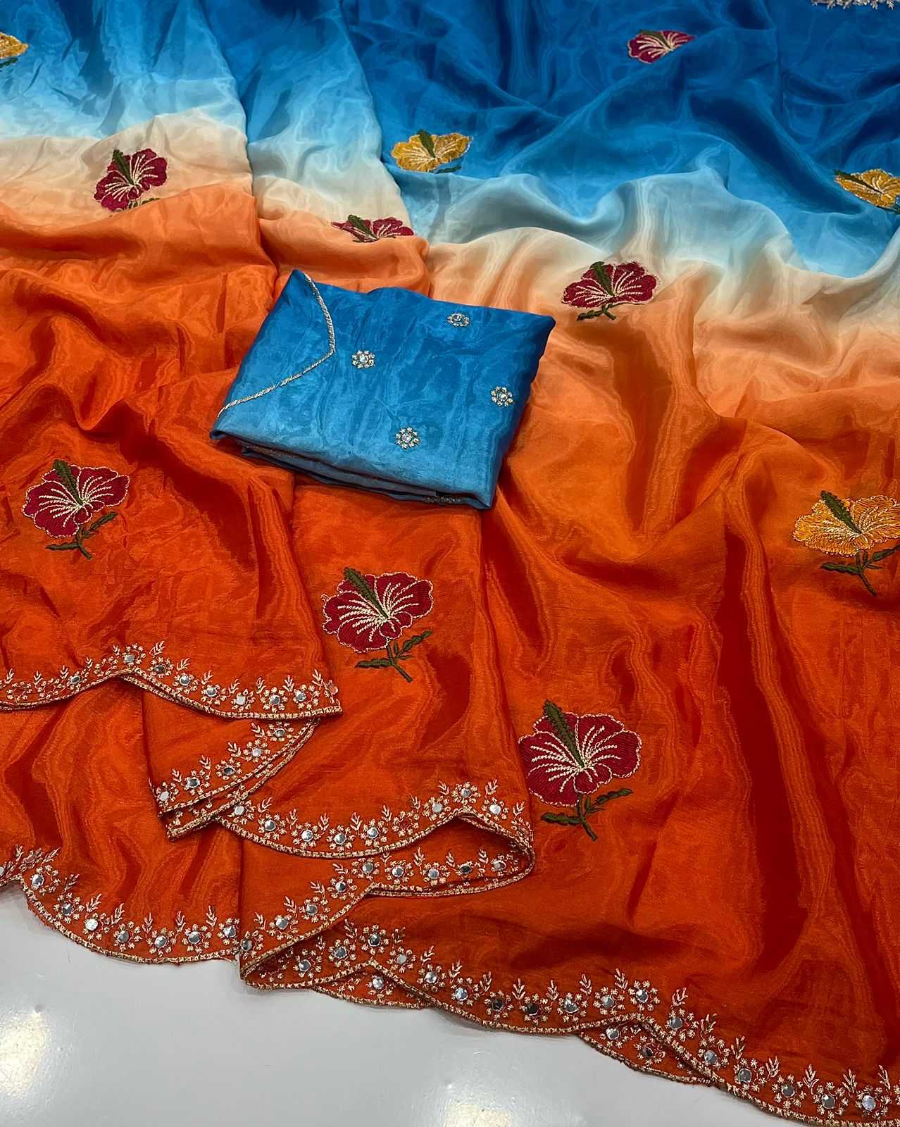 Chinon Silk Designer Saree