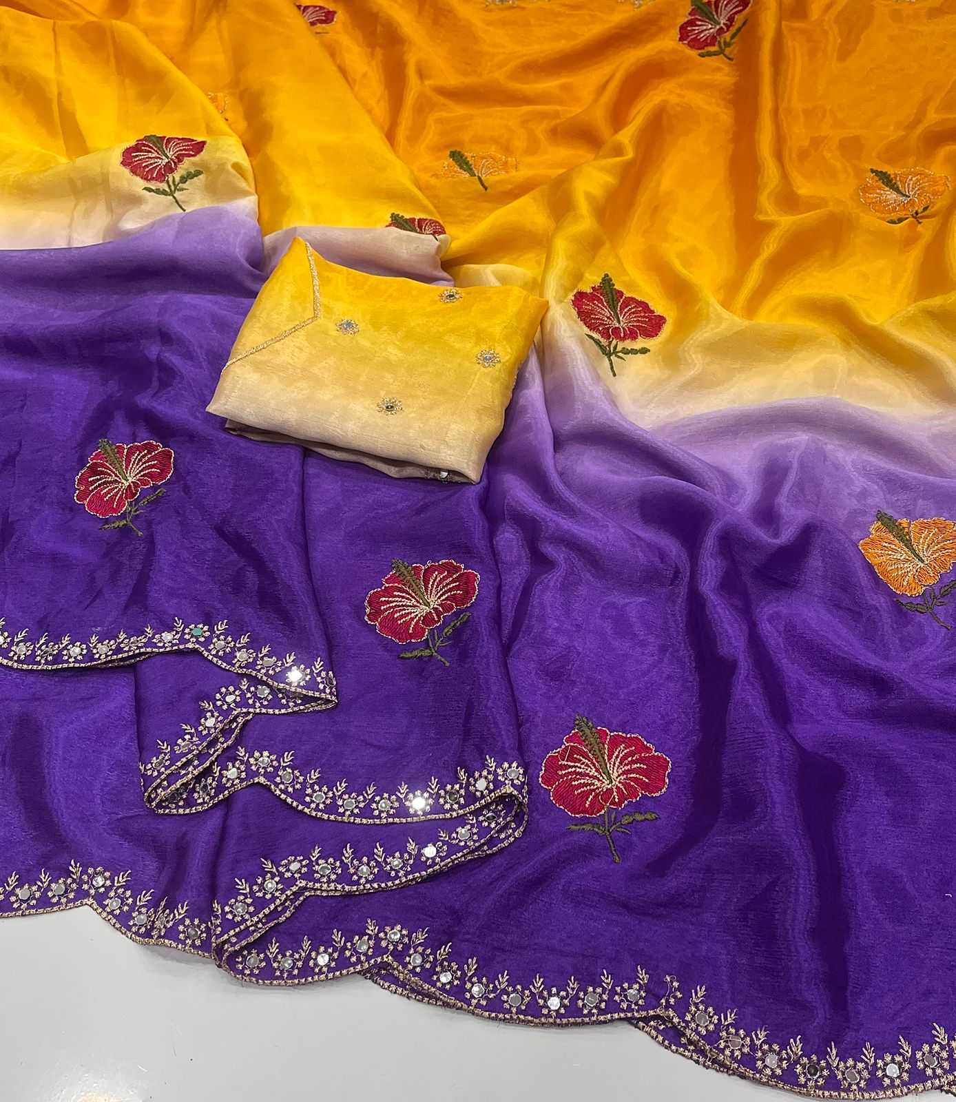 Chinon Silk Designer Saree