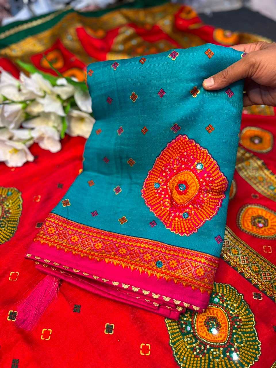 Pashmina Printed Silk Saree