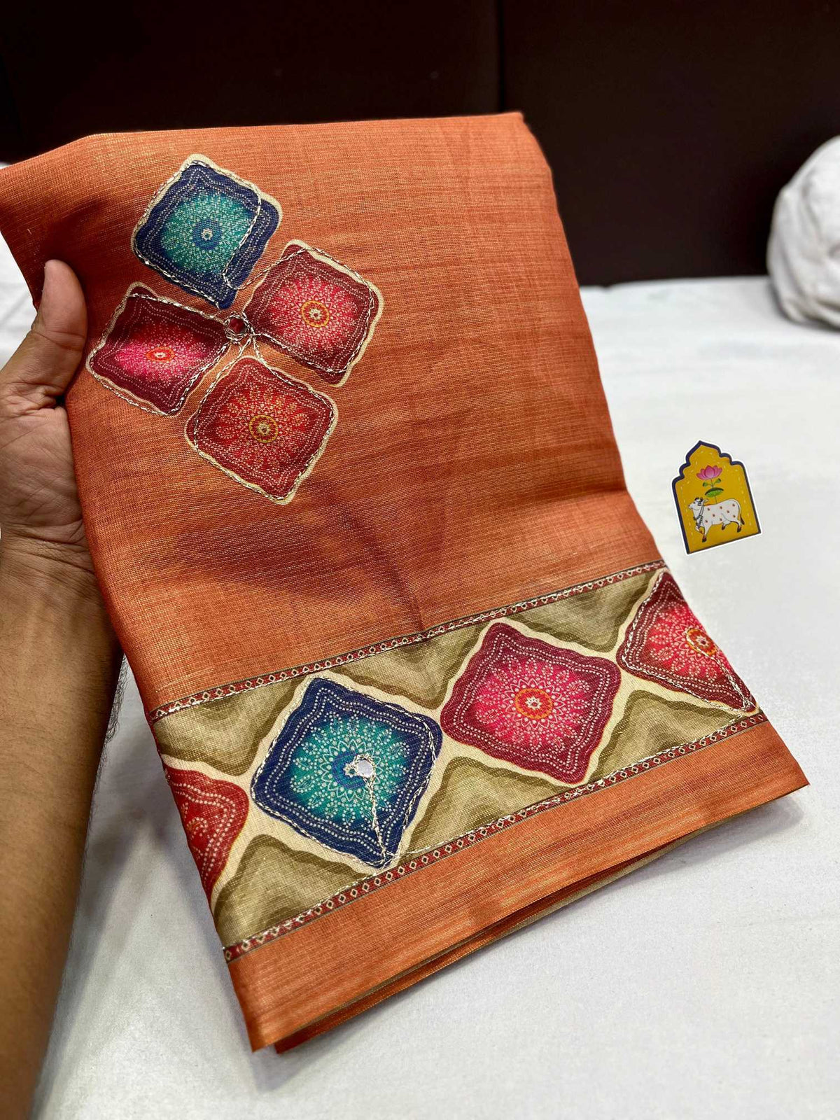 Jupiter Erode Silk Traditional Saree in Orange