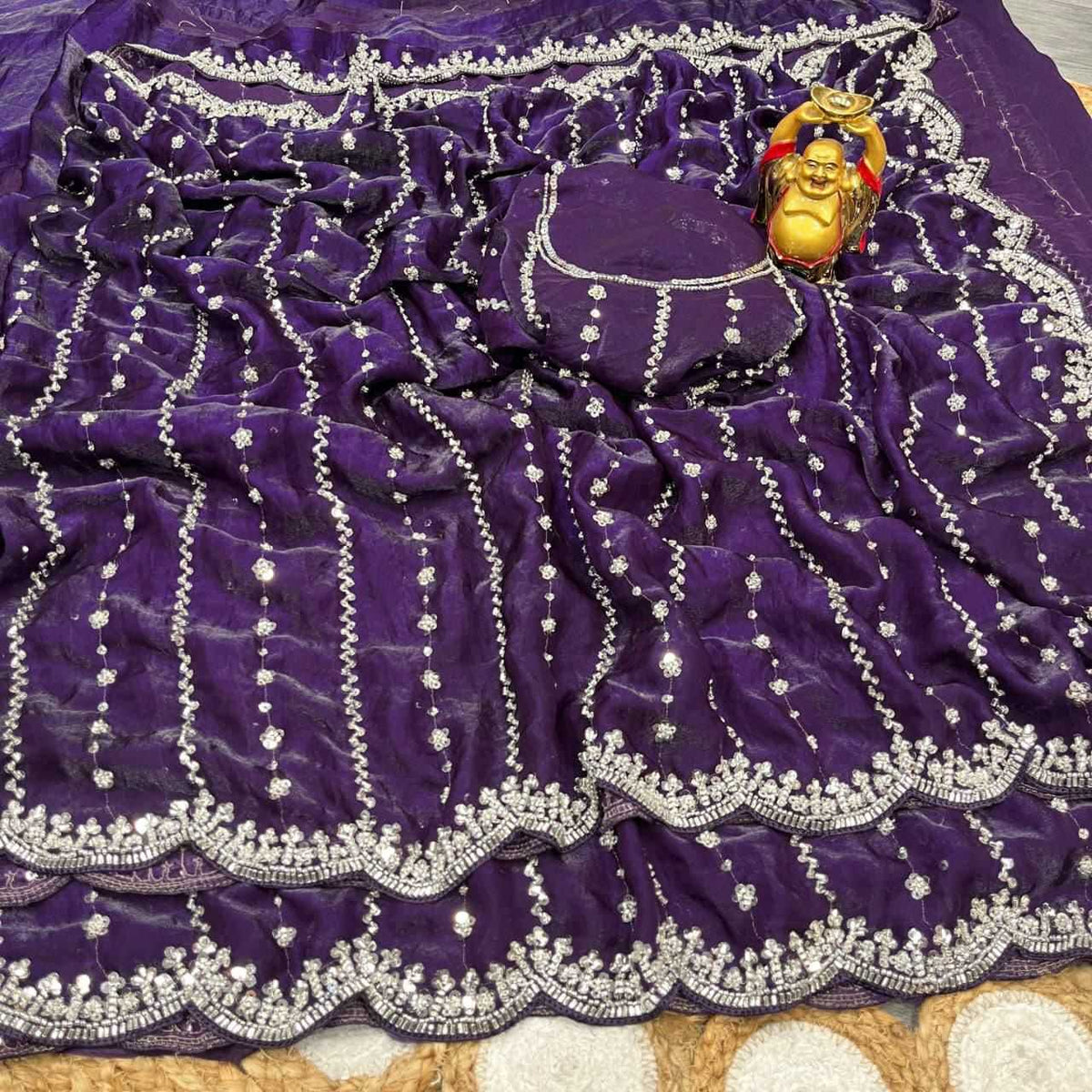 Janhvi Space Silk Soft Saree